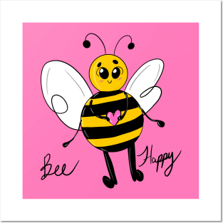 Bee Happy Posters and Art